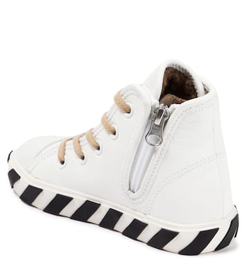 Low Vulcanized shearling-lined sneakers | Off-White Kids