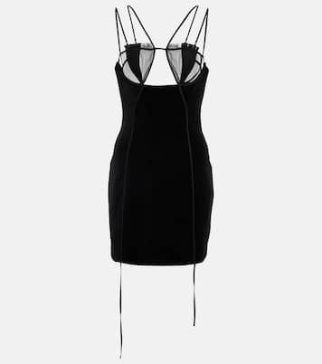 Cutout velvet and mesh minidress | Nensi Dojaka
