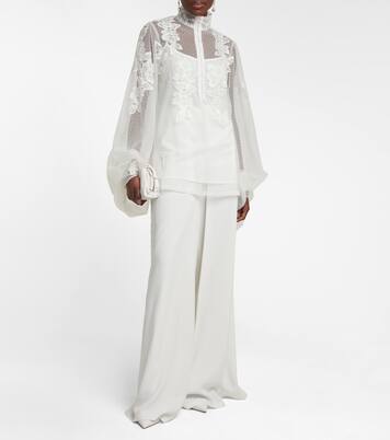 Camisa de novia Georgia de tul con lunares | Costarellos