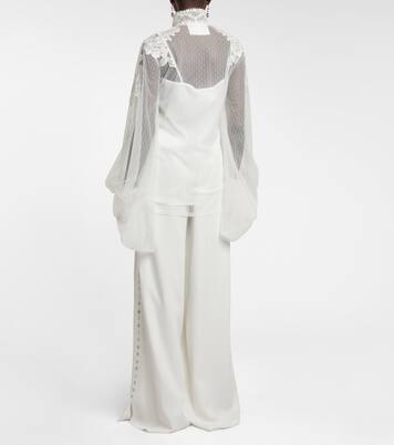Camisa de novia Georgia de tul con lunares | Costarellos
