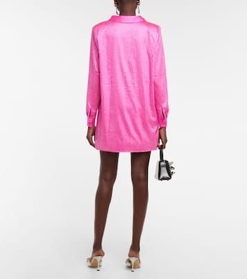 Crystal-embellished satin shirt | Self-Portrait