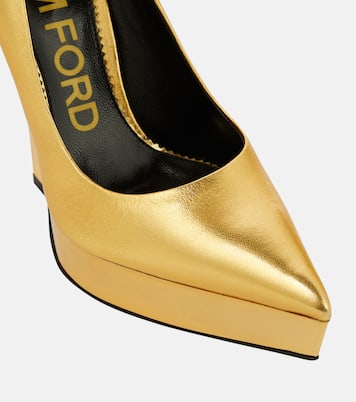 Metallic leather platform pumps | Tom Ford