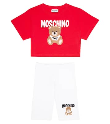 Printed cotton jersey T-shirt and shorts set | Moschino Kids