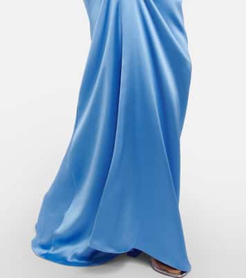 Draped halterneck satin gown | Rasario