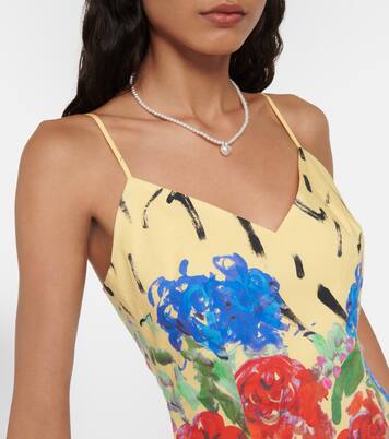 Vestido midi de algodón floral | Christopher Kane