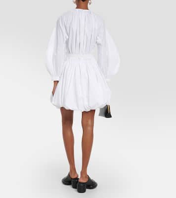 Miniabito in popeline di cotone con pelle | Jil Sander