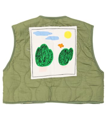 Reversible quilted leopard-print vest | Jellymallow