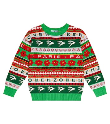 Pullover in jacquard di misto cotone | Kenzo Kids
