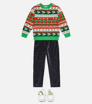 Pullover in jacquard di misto cotone | Kenzo Kids