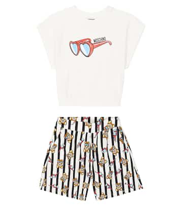 Set aus T-Shirt und Shorts aus Baumwolle | Moschino Kids