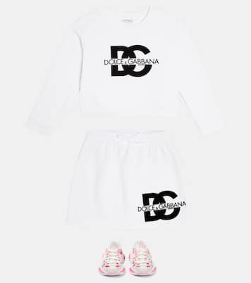 Falda de jersey de algodón con logo | Dolce&Gabbana Kids