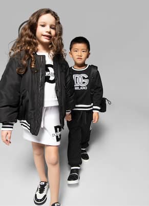 Falda de jersey de algodón con logo | Dolce&Gabbana Kids