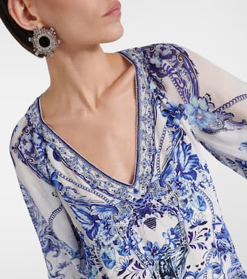 Printed tiered silk minidress | Camilla