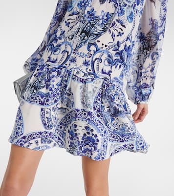 Printed tiered silk minidress | Camilla