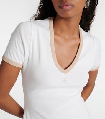 Vestido corto de algodón con logo | Courrèges