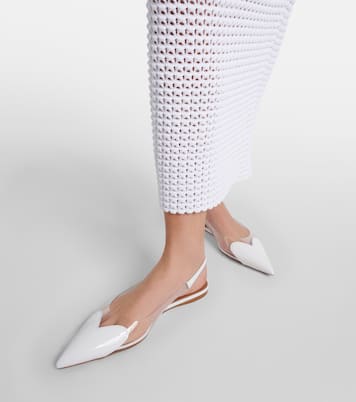 Le Cœur patent leather and PU slingback flats | Alaïa