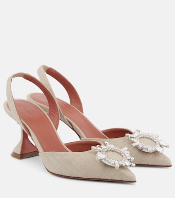 Pumps slingback Begum 70 in canvas | Amina Muaddi