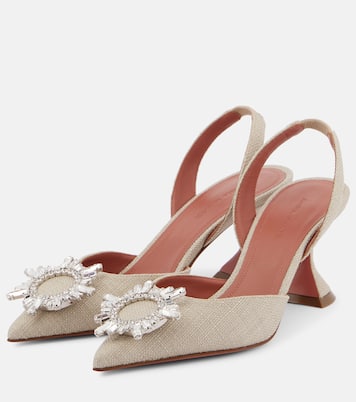 Pumps slingback Begum 70 in canvas | Amina Muaddi