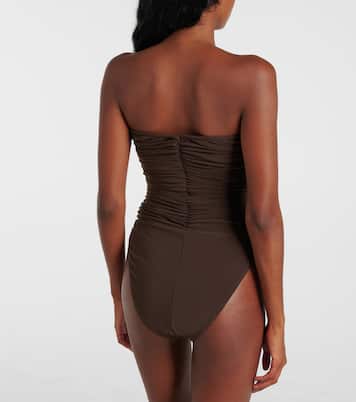 Slinky Marissa gathered swimsuit | Norma Kamali