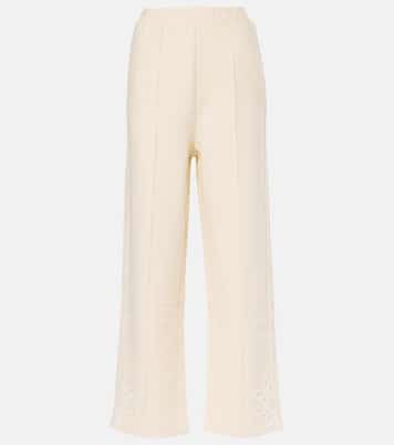Embroidered wool and cotton-blend sweatpants | Xu Zhi