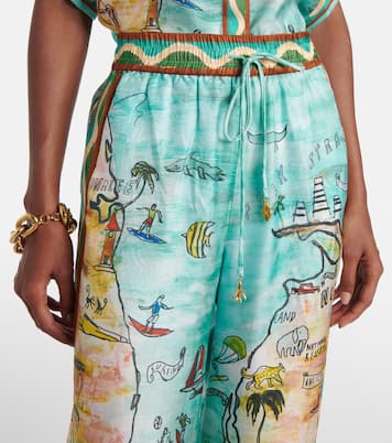 Pantalon Swell imprimé en soie | Alémais