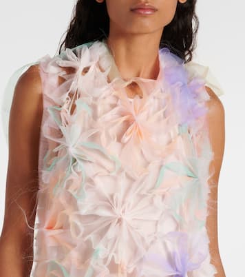 Abito lungo Air-Whirl con applicazioni floreali | Susan Fang