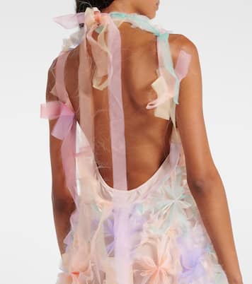 Abito lungo Air-Whirl con applicazioni floreali | Susan Fang