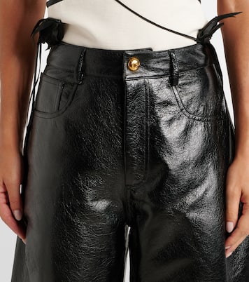 Pantalon ample à taille haute en cuir | Jacques Wei