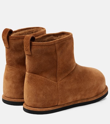 Bottines Heidi en daim et shearling | Amina Muaddi