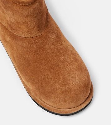 Bottines Heidi en daim et shearling | Amina Muaddi