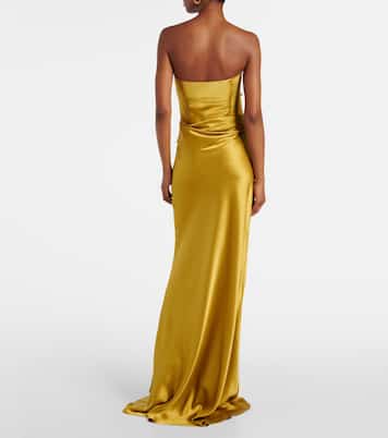 Abito bustier lungo in raso di seta | The Sei