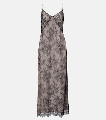 Vestido midi Rebrodé de encaje | Blumarine