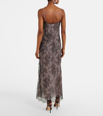 Vestido midi Rebrodé de encaje | Blumarine