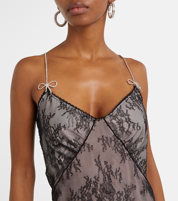 Vestido midi Rebrodé de encaje | Blumarine