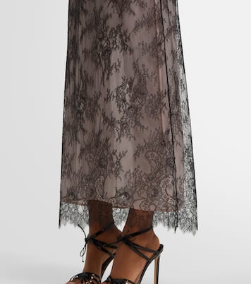 Vestido midi Rebrodé de encaje | Blumarine