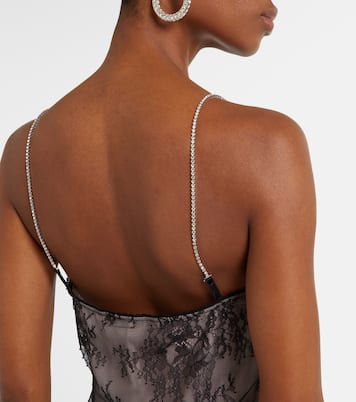 Vestido midi Rebrodé de encaje | Blumarine