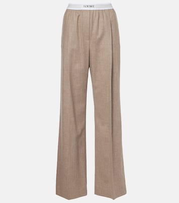 Weite Hose aus Wolle und Kaschmir | Loewe