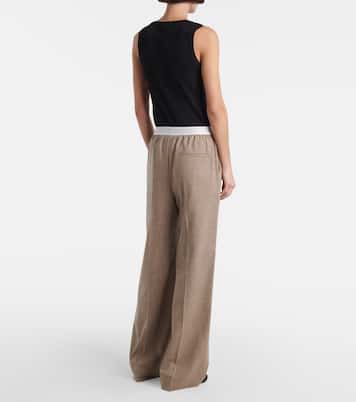 Weite Hose aus Wolle und Kaschmir | Loewe