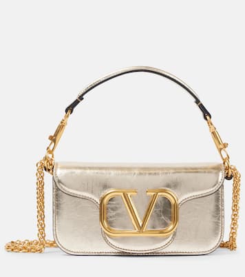 Schultertasche Locò Small aus Metallic-Leder | Valentino Garavani