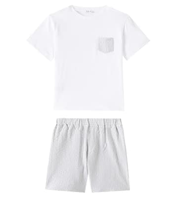 Striped cotton T-shirt and Bermuda shorts set | Il Gufo