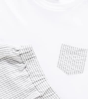 Striped cotton T-shirt and Bermuda shorts set | Il Gufo