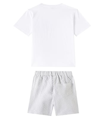 Striped cotton T-shirt and Bermuda shorts set | Il Gufo