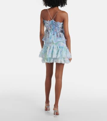 Top en tulle à fleurs et smocks | Susan Fang