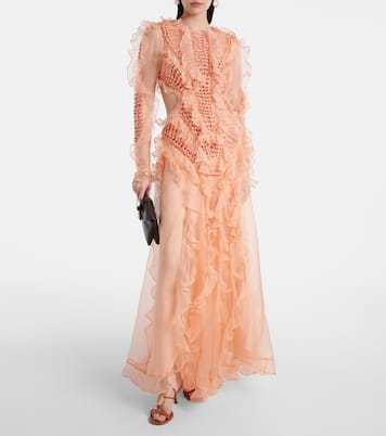 Abito lungo Balance in organza di seta | Zimmermann
