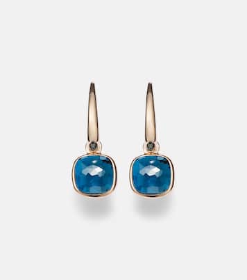Boucles d'oreilles Nudo Mini en or rose 18 ct et topazes | Pomellato