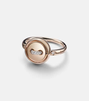 Pom Pom Dot 18k rose gold ring with turquoise and diamonds | Pomellato