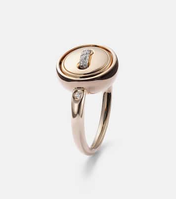 Pom Pom Dot 18k rose gold ring with turquoise and diamonds | Pomellato
