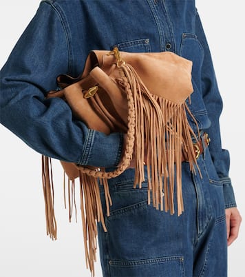 Bon Bon Medium fringed suede shoulder bag | Jimmy Choo