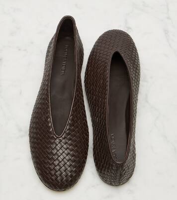 Rosa Intrecciato leather ballet flats | Bottega Veneta