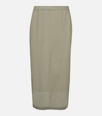 Cotton midi skirt | Vince